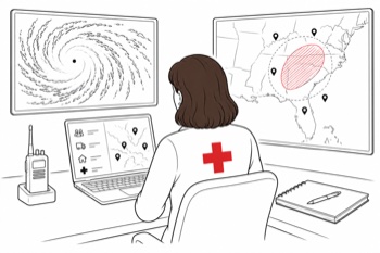 Program director overseeing case volume during a disaster response